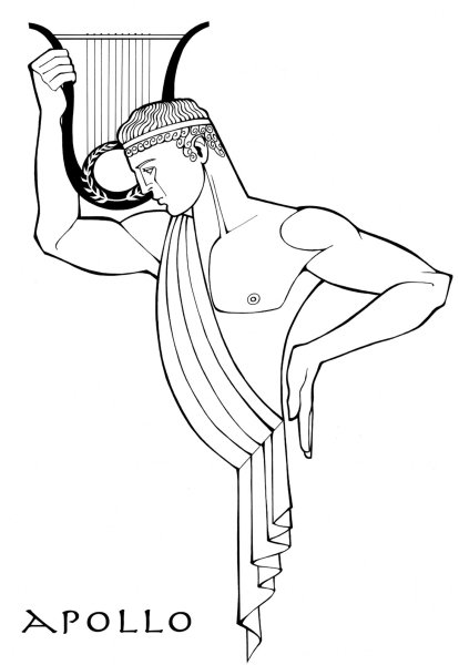 Бог Олимпа Зевс для срисовки