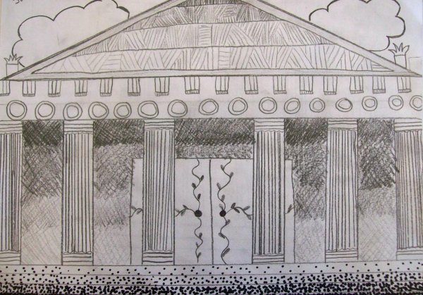 Храм Парфенон рисунок для детей