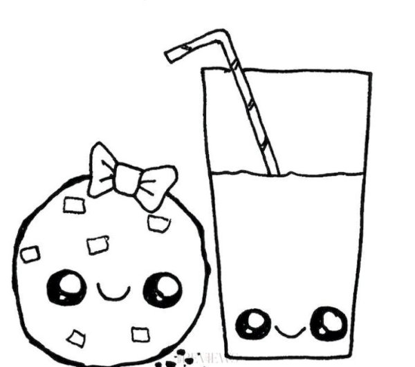 Раскраски еда и напитки милые