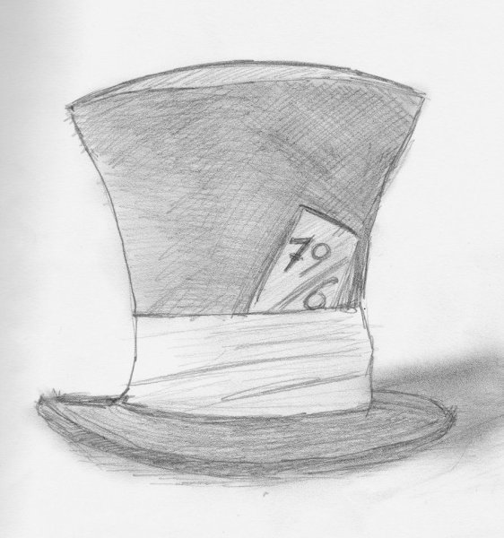 Шляпа рисунок карандашом