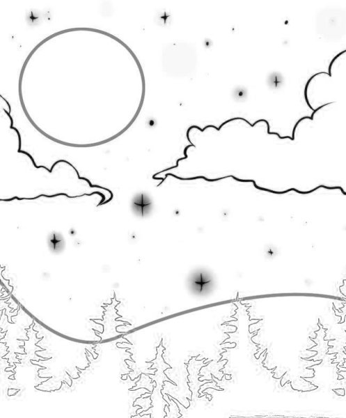 Ночь раскраска для детей