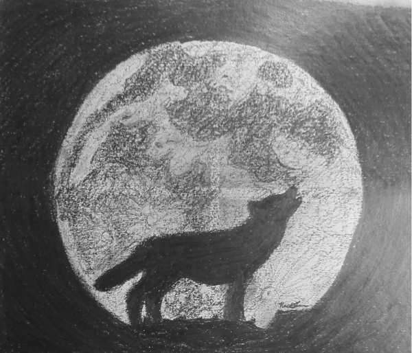 Луна зарисовка