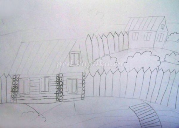 Пейзаж карандашом