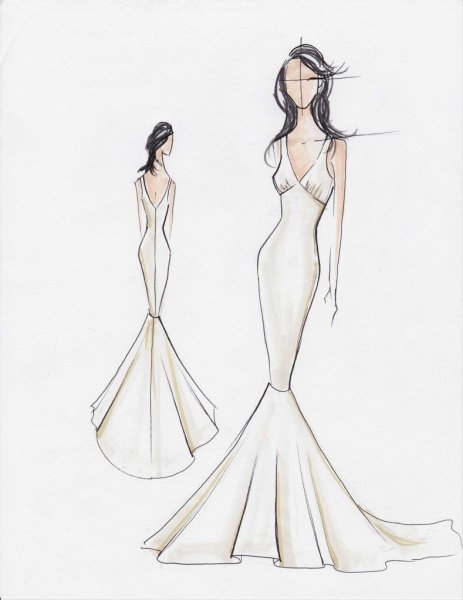 Эскизы платьев веры Вонг