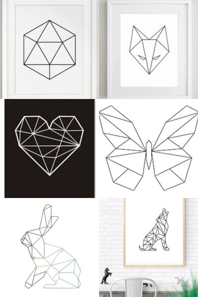 Геометрические животные простые