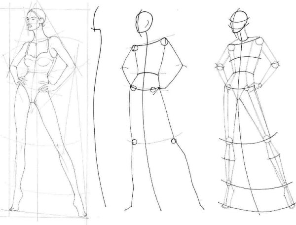 Эскизы для рисования одежды