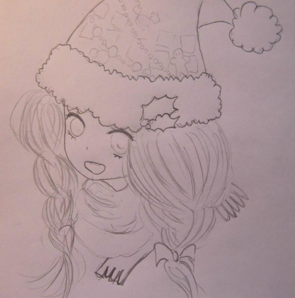 Новогодние рисунки аниме для срисовки