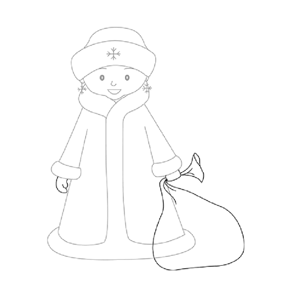 Снегурочка рисунок карандашом