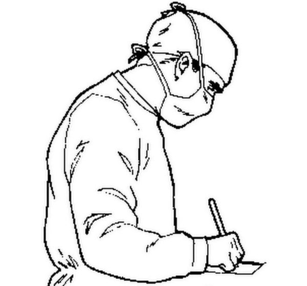 Поэтапное рисование врач