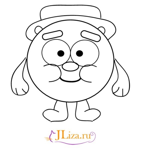 Крош из смешариков по этапно