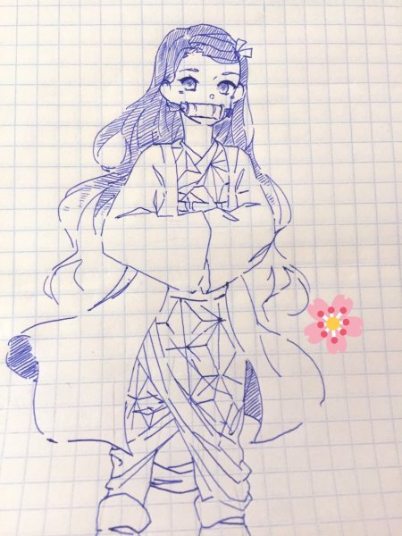 Поэтапное рисование Незуко