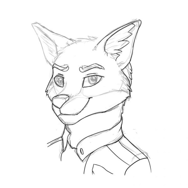 Рисование морды фурри