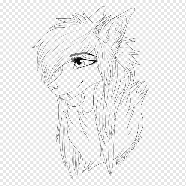 Раскраска аниме волчица