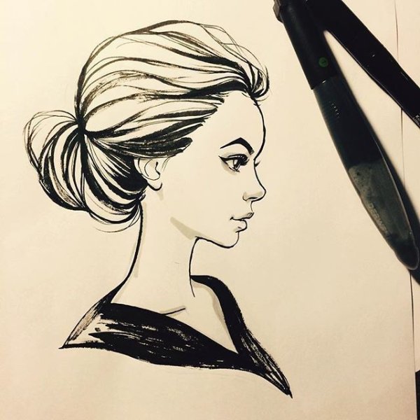 Рисунки девушек карандашом для скетчбука