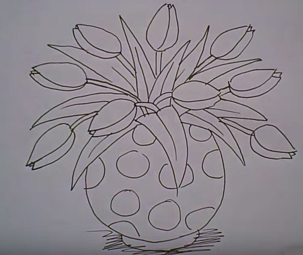 Букет цветов карандашом для срисовки