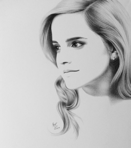 Портрет Гермионы Грейнджер карандашом