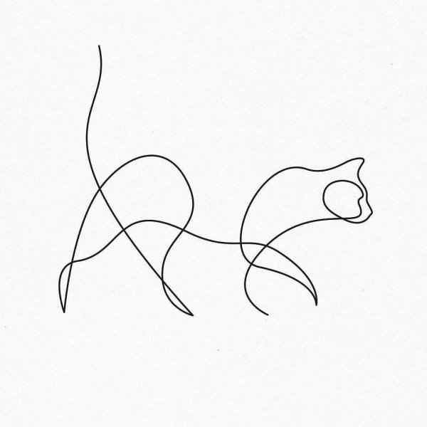 Кот одной линией