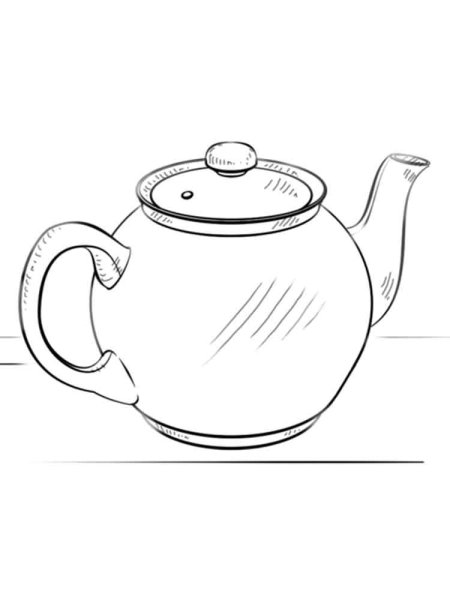 Раскраска посуда чайник