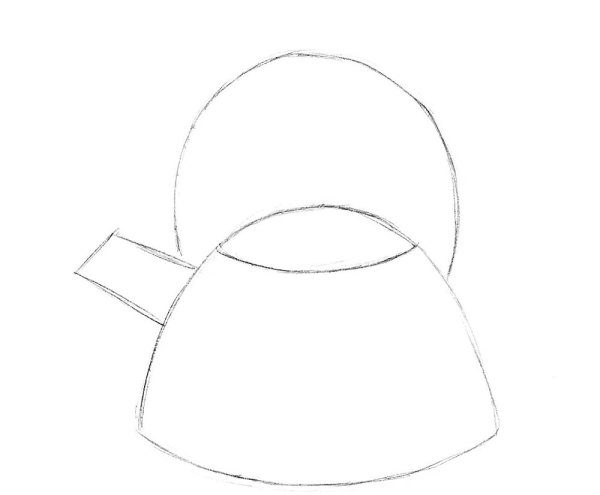 Пошаговое рисование чайника для детей