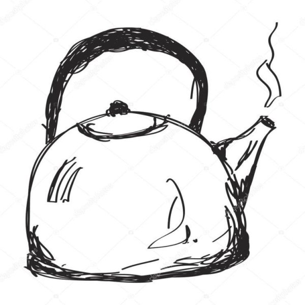 Чайник рисунок карандашом