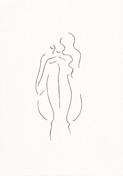 Девушка одной линией