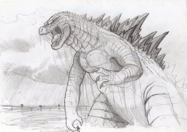 Годзилла 1998 морда сбоку