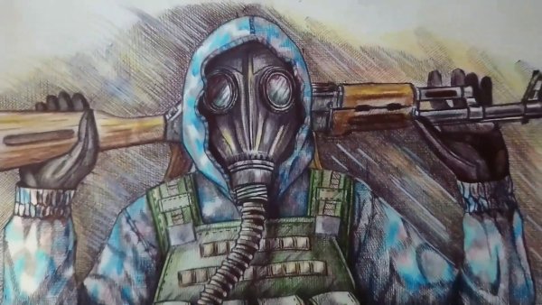 Сталкер арты карандашом монолит