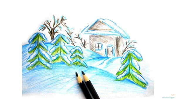 Зима рисунок