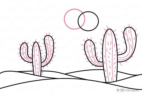 Рисование верблюда в пустыне