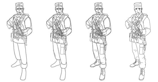 Поэтапное рисование солдата