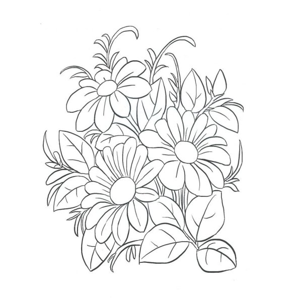 Нарисовать букет цветов для детей