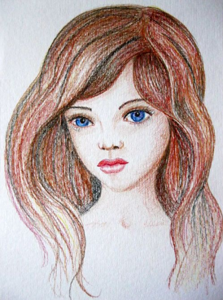Портрет цветными карандашами легкий