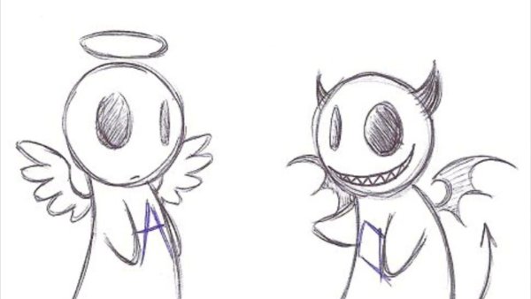 Картинки для срисовки милые демоны лёгкие