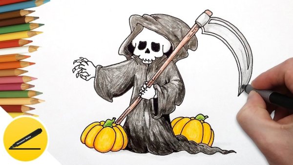 Рисунки на Хэллоуин карандашом