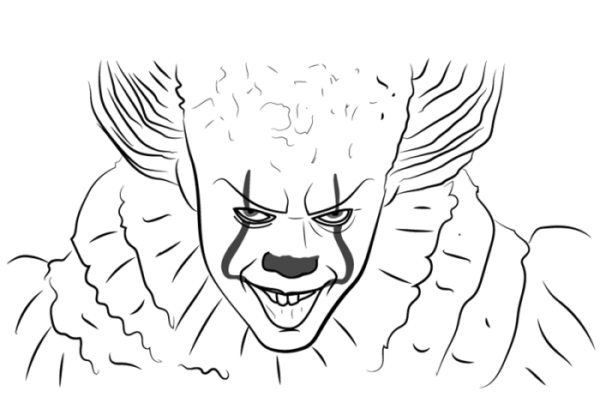 Раскраски оно клоун ПЕННИВАЙЗ