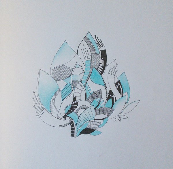 Абстрактная композиция карандашом