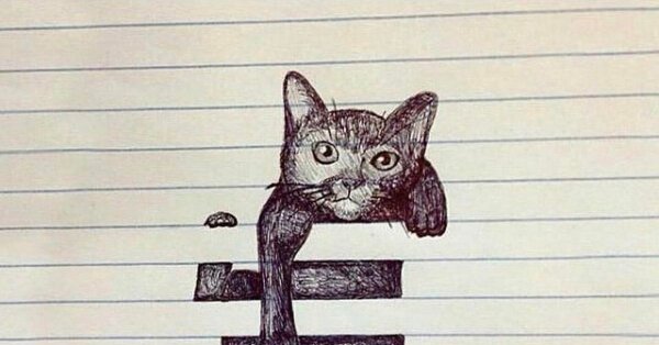 Рисунки в линейку лёгкие