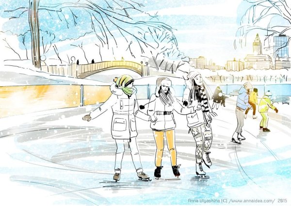 Рисунок на катке детский