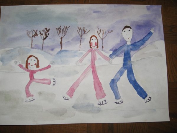 Рисование дети на катке