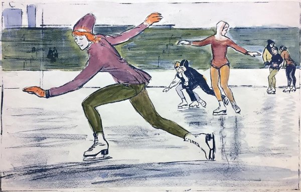 Рисунок на тему зимний спорт