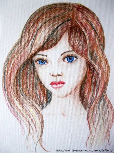 Портрет цветными карандашами легкий