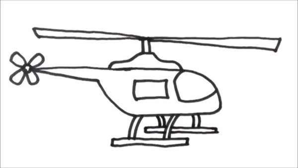 Вертолет карандашом для срисовки