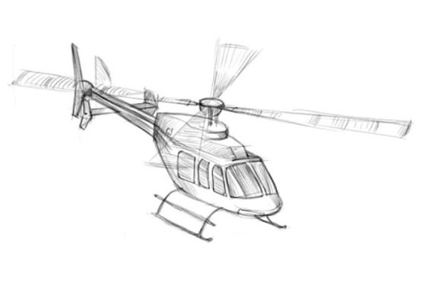 Вертолет карандашом