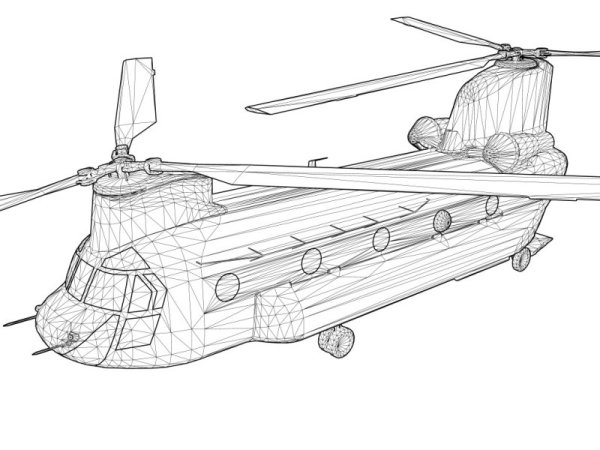 Вертолет для срисовки