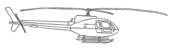 Вертолет для начинающих карандашом