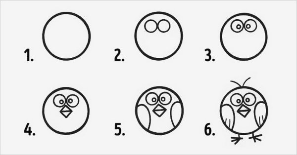 Рисунки карандашом для начинающих в кружочках