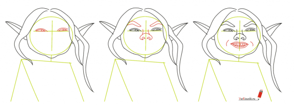 Кикимора рисунок легкий