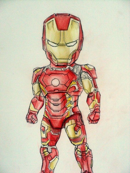 Железный человек рисунок простым карандашом