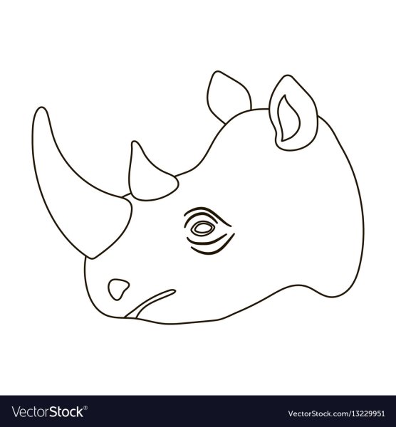 Носорог рисунок карандашом