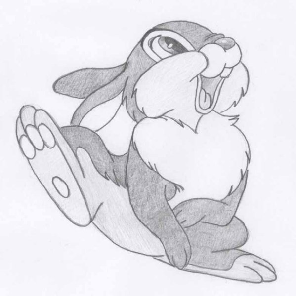 Мультяшные животные карандашом